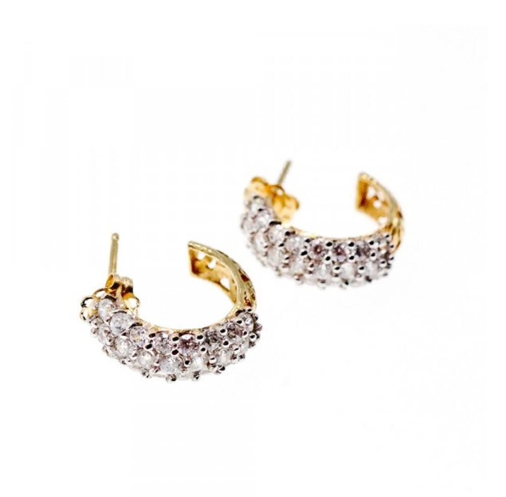 14K Yellow Gold CZ Shine Earrings